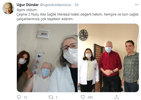 Uğur Dündar koronavirüs aşısı oldu - Resim : 1