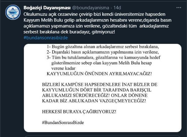 Boğaziçi Dayanışması: Kayyum Melih Bulu hesap verene kadar buradayız! - Resim : 1