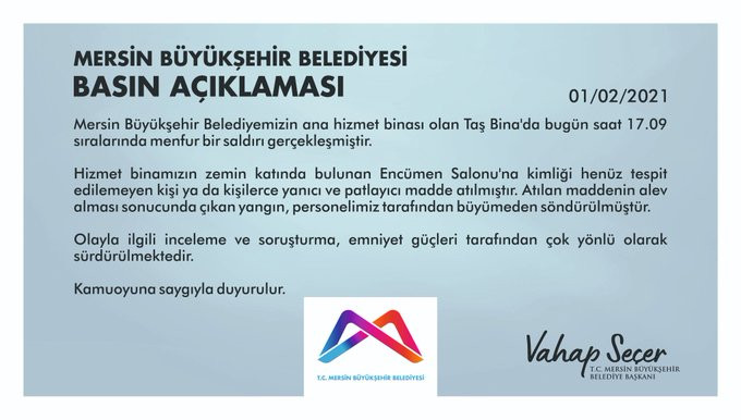 Mersin Büyükşehir Belediyesi'nde yangın: Saldırı mı düzenlendi? - Resim : 2