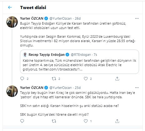 Yurter Özcan'dan Erdoğan'ın denediği otobüsler hakkında Sezgin Baran Korkmaz sorusu - Resim : 1