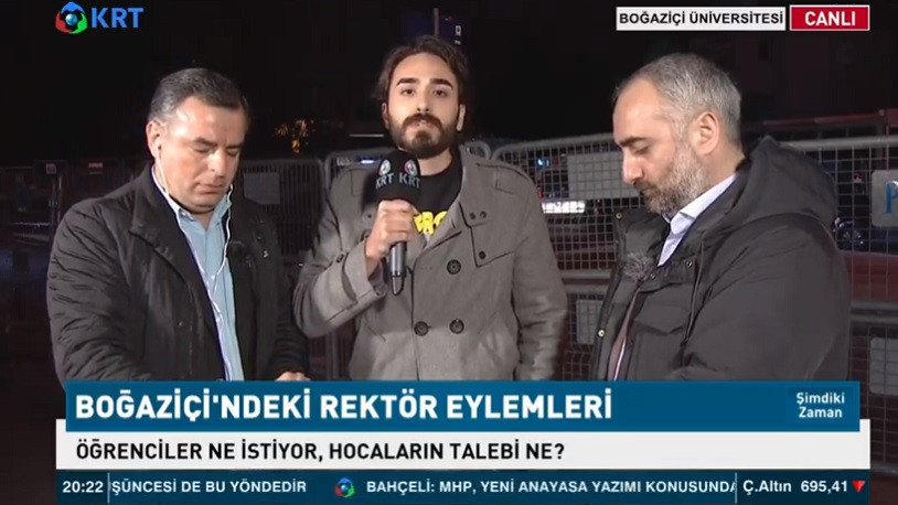 Boğaziçi Üniversitesi öğrencisi KRT TV canlı yayınında neden protesto gösterisi yaptıklarını anlattı