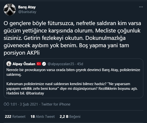 Barış Atay'dan Alpay Özalan'a: Boş yapma tam porsiyon AKP'li! - Resim : 1