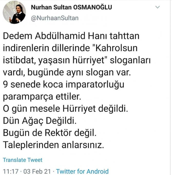 Osmanlı torunu, Boğaziçi'nde atılan o slogandan rahatsız oldu - Resim : 1