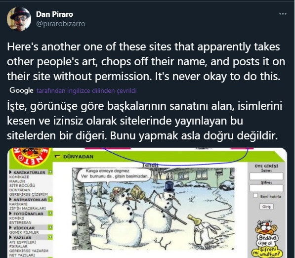 Açtığı telif davalarıyla gündeme gelen Erdil Yaşaroğlu'na Amerikalı karikatür sanatçısından şok suçlama! - Resim : 1