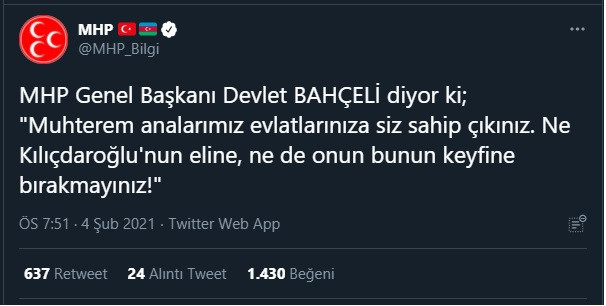 Devlet Bahçeli'den Boğaziçi protestolarıyla ilgili yeni çağrı - Resim : 1