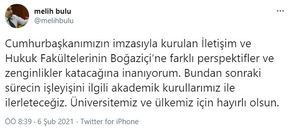 Boğaziçi Üniversitesi'nde iki yeni fakülte açılmasına Melih Bulu'dan ilk yorum - Resim : 1