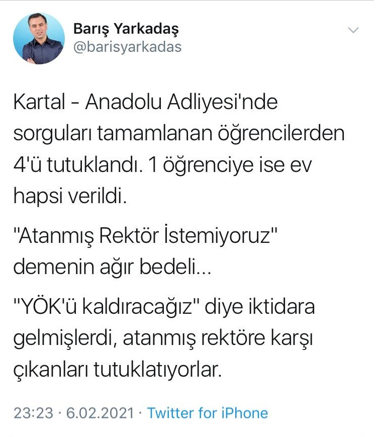 Boğaziçi eylemlerine katılan 4 kişi tutuklandı, bir kişiye ev hapsi verildi! - Resim : 1