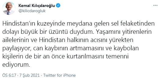 Kılıçdaroğlu: Hindistan halkının acısını yürekten paylaşıyorum - Resim : 1