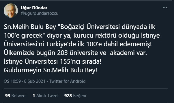 Uğur Dündar ortaya çıkardı: Melih Bulu'nun kurucusu olduğu üniversite... - Resim : 1