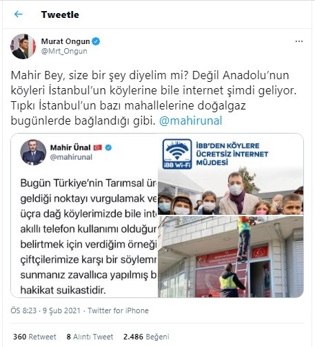 İBB Sözcüsü Murat Ongun'dan AKP'li Mahir Ünal'a çok konuşalacak kapak - Resim : 1