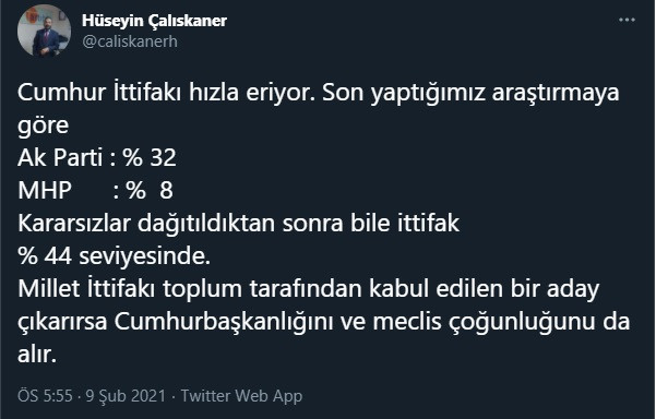 Son anketten AKP'ye kötü sürpriz: Cumhur İttifakı'nın erimesi durdurulamıyor! - Resim : 1