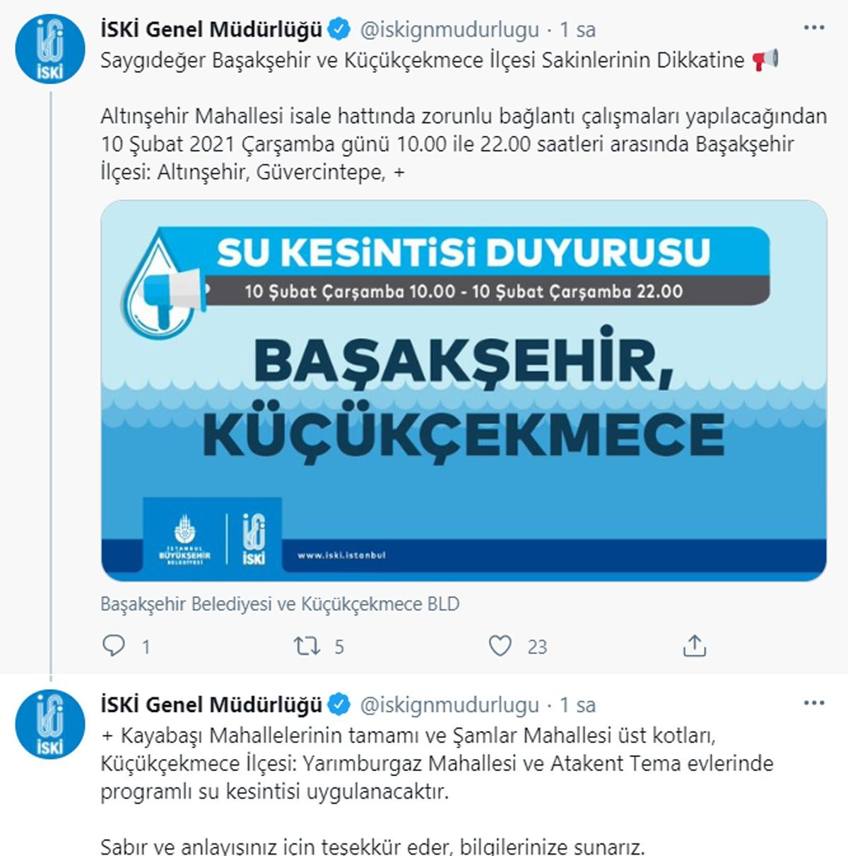 İstanbul’da 12 saatlik su kesintisi bugün başlıyor - Resim : 1