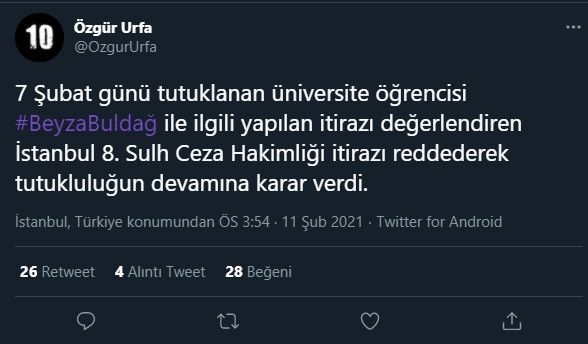 Beyza Buldağ'ın tutukluluğuna yapılan itiraz reddedildi - Resim : 1