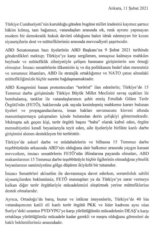 Türkiye'den ABD'ye ortak yanıt: Mektubunuzdaki kişi Fethullah Gülen’e 'baba' diyor! - Resim : 2