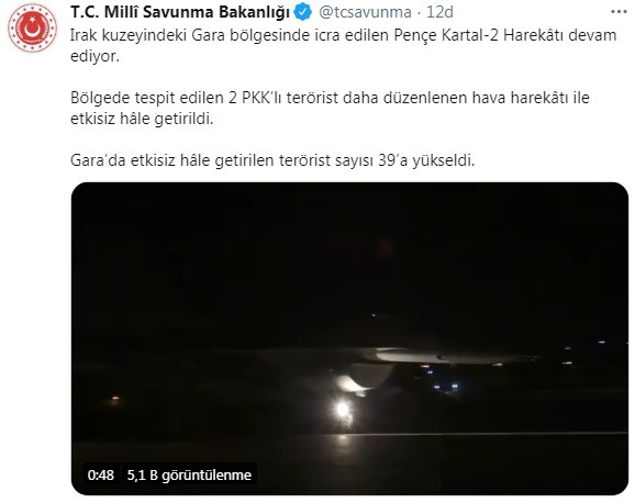 MSB: Pençe Kartal-2 operasyonunda 2 terörist daha etkisiz hale getirildi - Resim : 1