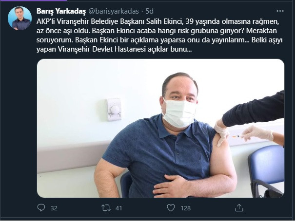 39 yaşındaki AKP'li belediye başkanı koronavirüs aşısı oldu! - Resim : 1