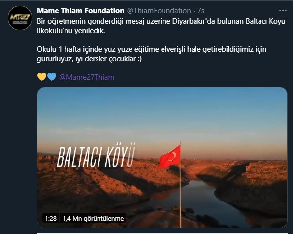 Mame Thiam, bir köy okulunu yeniledi! - Resim : 1