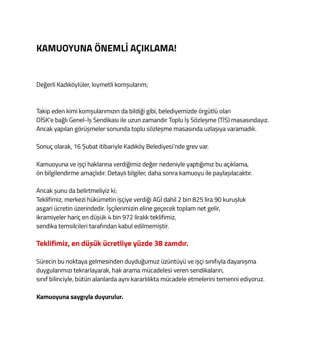 Kadıköy Belediye Başkanı Şerdil Dara Odabaşı'ndan grev açıklaması - Resim : 1