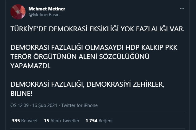 AKP'li Mehmet Metiner: Türkiye'de demokrasi eksikliği yok, fazlalığı var! - Resim : 1