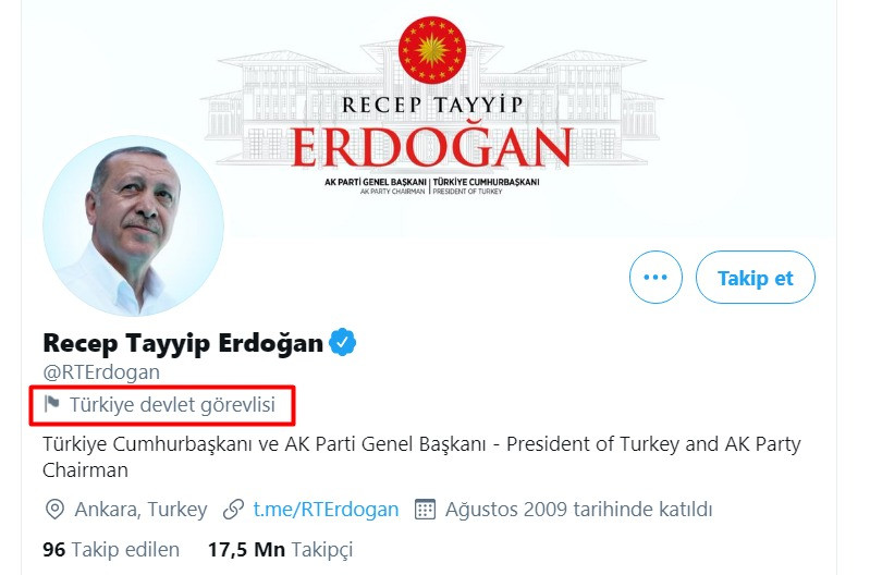 Twitter, Erdoğan'ın hesabını etiketledi - Resim : 1
