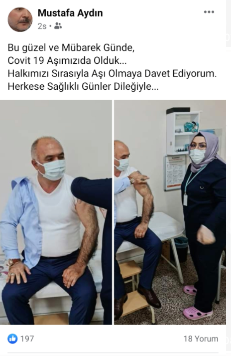 AKP'li başkana aşı kıyağı! 53 yaşında yaptırdı - Resim : 1