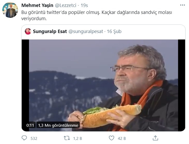 Sandviç yerken kaydedilen görüntüleri viral olmuştu: Mehmet Yaşin'den açıklama - Resim : 1