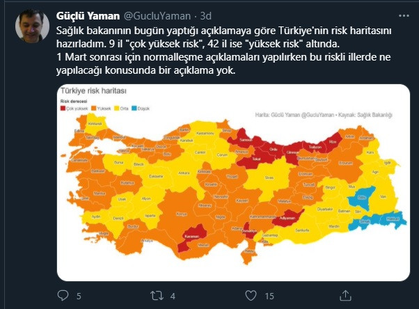 Normalleşmede hangi şehir kaçıncı sırada: İşte Sağlık Bakanlığı verilerine göre Türkiye'nin risk haritası! - Resim : 2