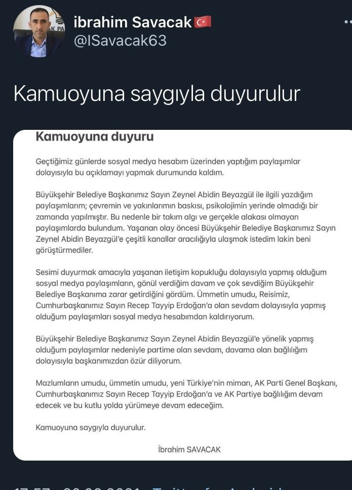 AKP'li başkana 'Oğlun çuvalla para götürüyor' diyen AKP'li yöneticiyi böyle susturdular! - Resim : 3