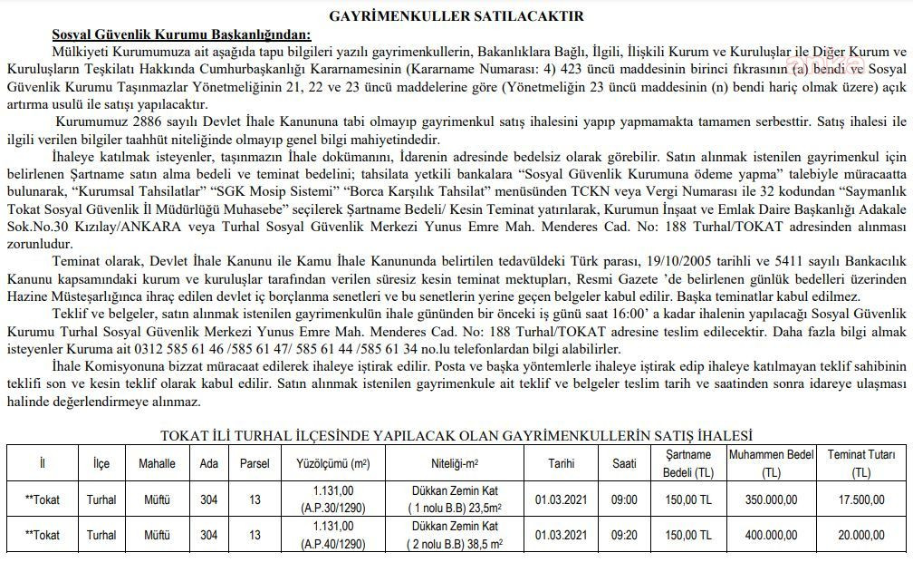 Zarar eden SGK taşınmazlarını satıyor! - Resim : 1