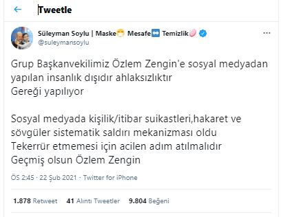 Süleyman Soylu'dan Avukat Mert Yaşar'ın Özlem Zengin paylaşımı hakkında açıklama - Resim : 1