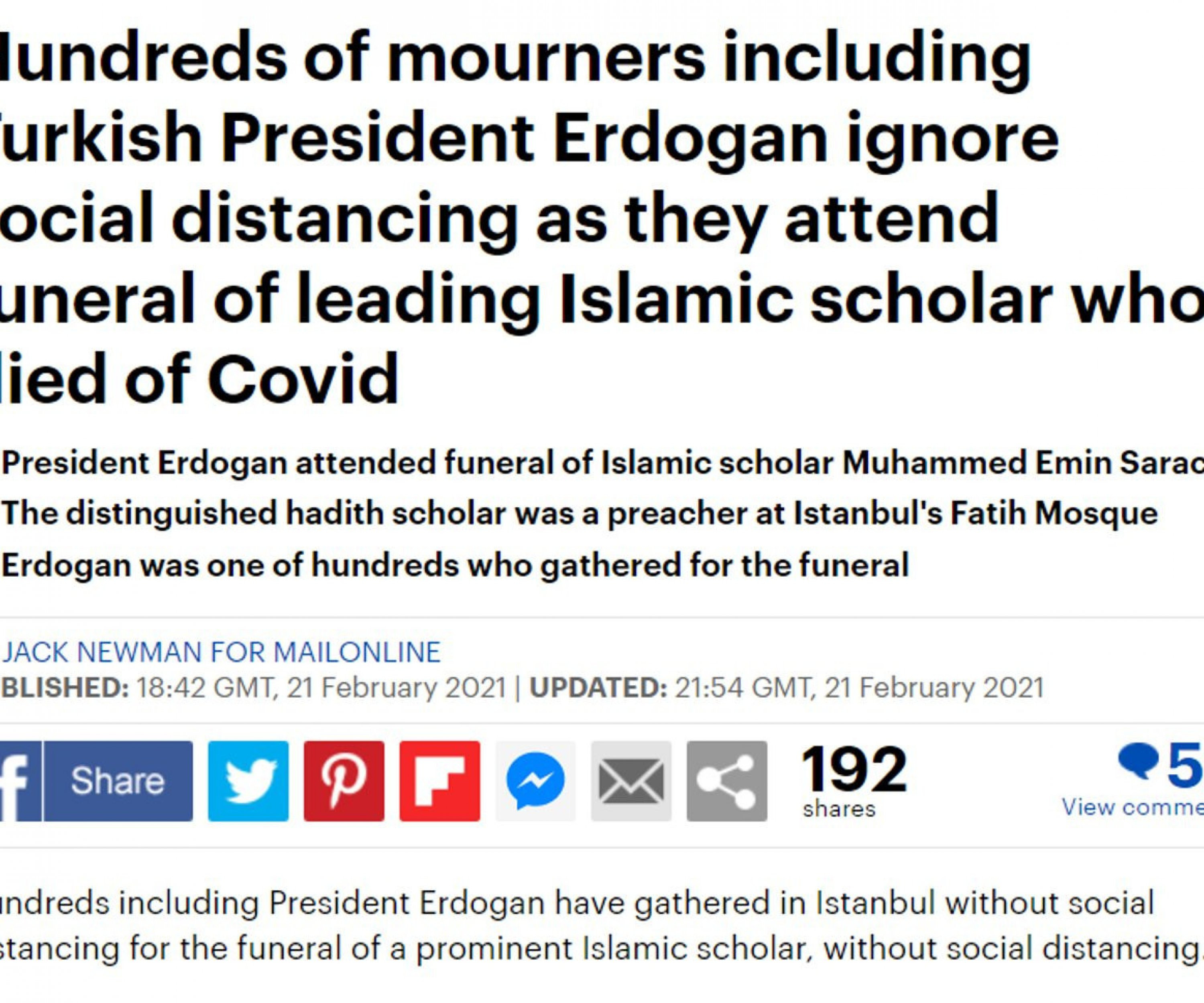 Daily Mail, Muhammed Emin Saraç'ın cenazesini yazdı: Sosyal mesafe yok sayıldı - Resim : 1