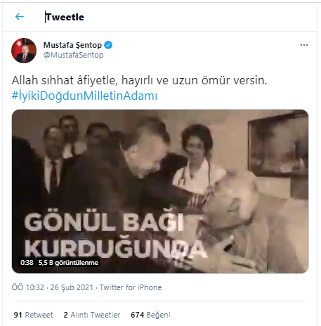 TBMM Başkanı Mustafa Şentop'tan Erdoğan paylaşımı - Resim : 1