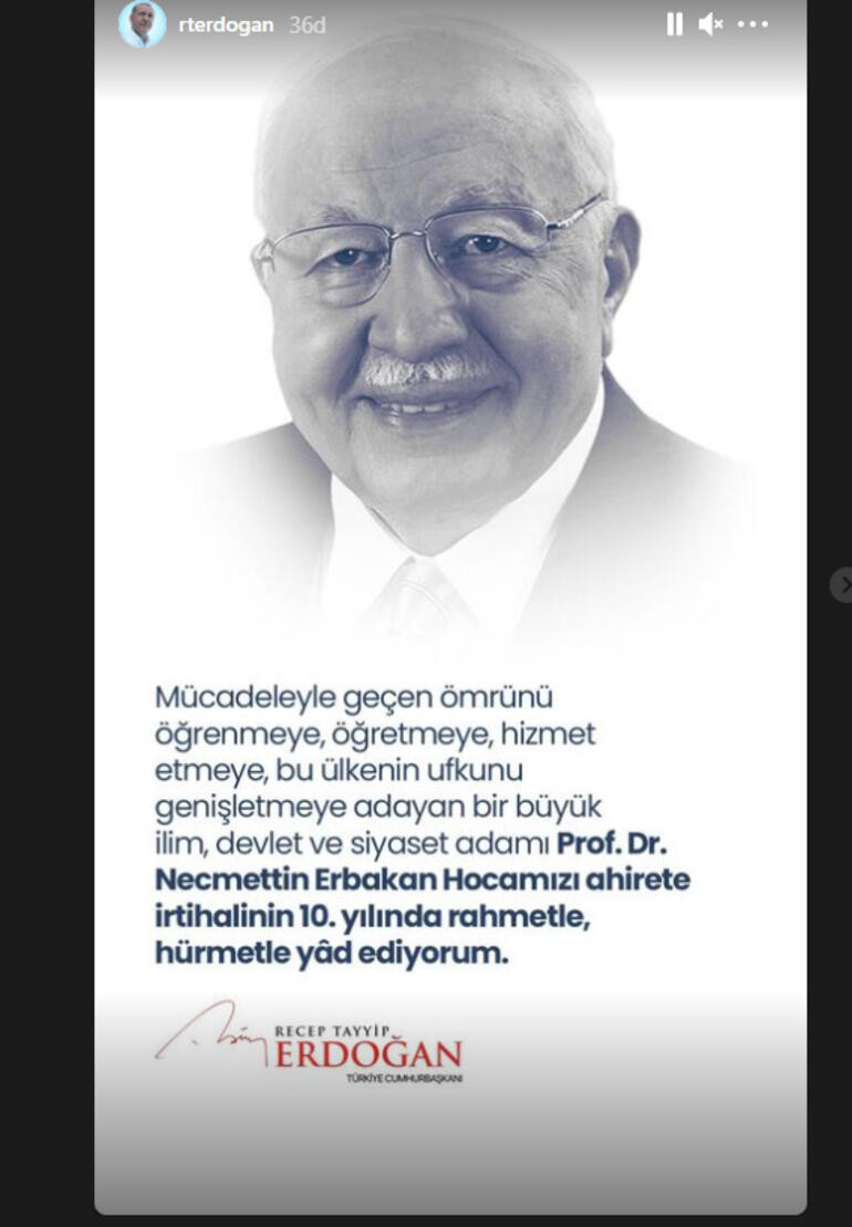 Erdoğan, vefatının 10. yılında Necmettin Erbakan'ı andı - Resim : 1