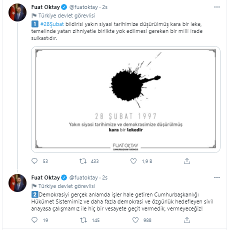 Fuat Oktay'dan 28 Şubat mesajı - Resim : 1