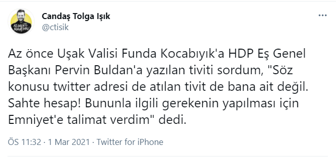 Pervin Buldan'ın paylaşımı kriz çıkardı: Uşak Valisi'nden küfürlü tweet açıklaması - Resim : 2