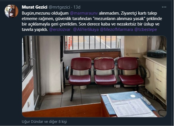 Araştırmacı Murat Gezici, mezun olduğu Marmara Üniversitesi'ne giremedi! - Resim : 1