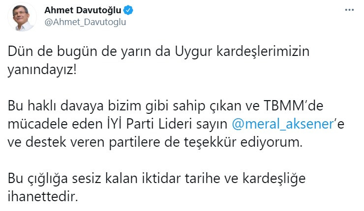 Davutoğlu'ndan Akşener'e teşekkür - Resim : 1