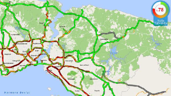 İstanbul'da trafik yoğunluğu yüzde 78'e ulaştı - Resim : 1
