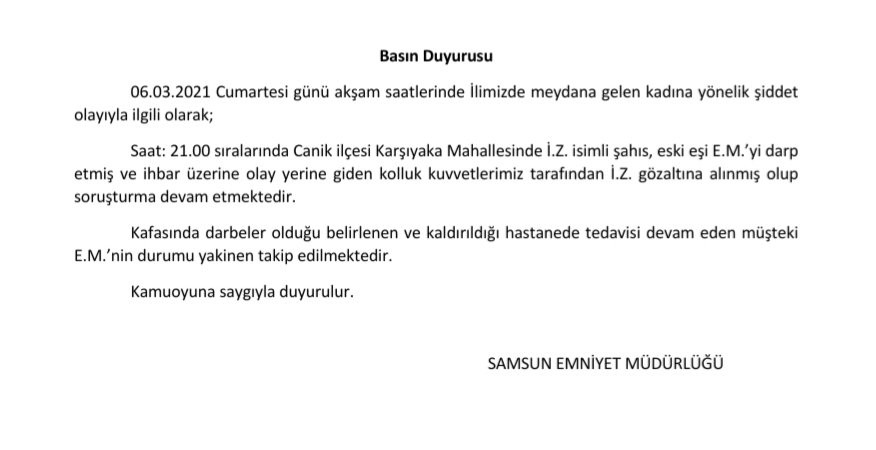 Samsun'da kan donduran olayla ilgili Emniyet Müdürlüğü'nden açıklama - Resim : 2