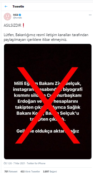 Fahrettin Koca ile tartışan Ziya Selçuk'un istifa edeceği iddia edilmişti! MEB'den açıklama - Resim : 2