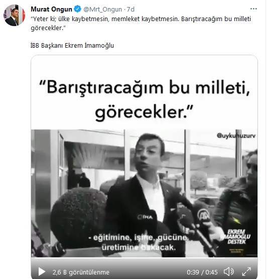 İBB Sözcüsü Murat Ongun'dan çarpıcı Ekrem İmamoğlu paylaşımı - Resim : 1