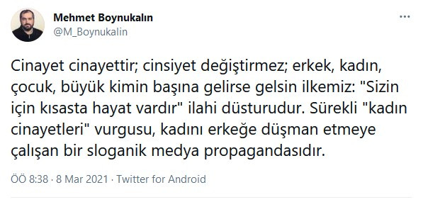 Ayasofya'nın baş imamı Boynukalın'dan skandal 8 Mart paylaşımı: 'Medya propagandasıdır' - Resim : 1