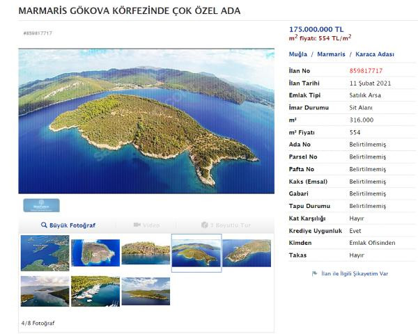 Karaca Adası'nın fiyatı 35 milyon lira düşürüldü - Resim : 1