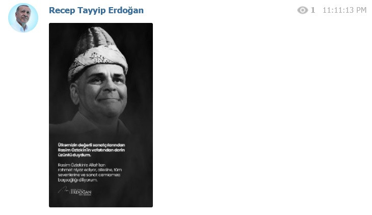 Erdoğan'dan Rasim Öztekin mesajı - Resim : 1