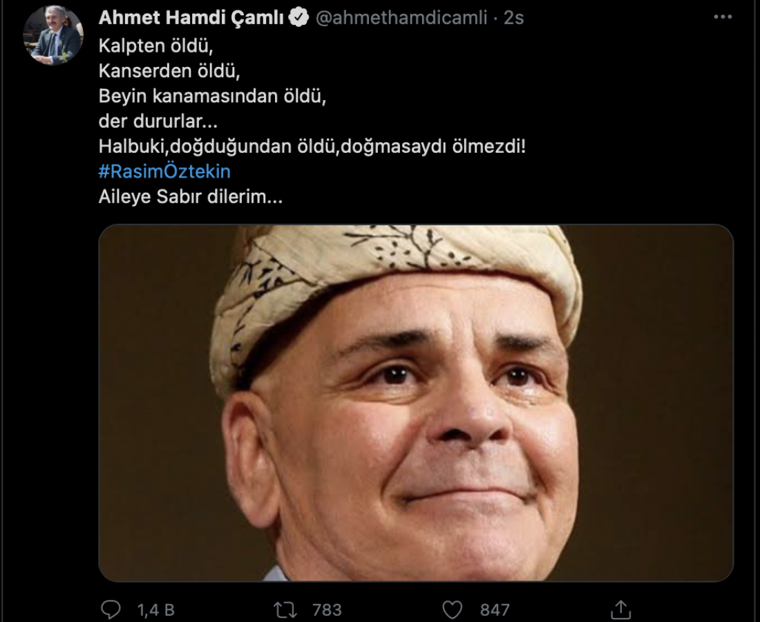AKP'nin Yeliz'i Ahmet Hamdi Çamlı'nın 'Rasim Öztekin' paylaşımı sosyal medyanın diline düştü! - Resim : 1