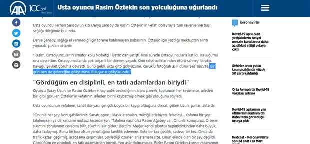 AA'dan Ferhan Şensoy'a Rasim Öztekin sansürü - Resim : 1