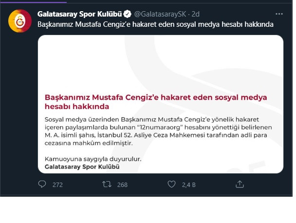 Fenerbahçe'nin taraftar hesabı 12numaraorg'a Mustafa Cengiz şoku - Resim : 1