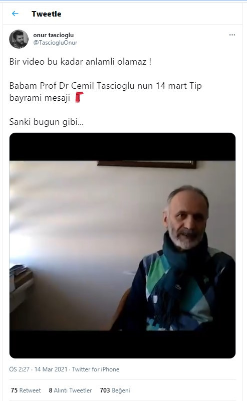 Oğlu Onur Taşçıoğlu, Prof. Dr. Cemil Taşçıoğlu'nun duygulandıran mesajını paylaştı - Resim : 1