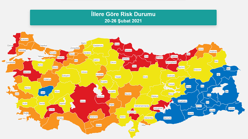 Erdoğan'ın açıklamadığı yeni risk haritası ortaya çıktı: İşte kırmızıya dönen iller - Resim : 1