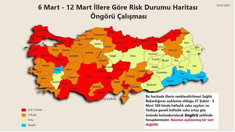 Erdoğan'ın açıklamadığı yeni risk haritası ortaya çıktı: İşte kırmızıya dönen iller - Resim : 2